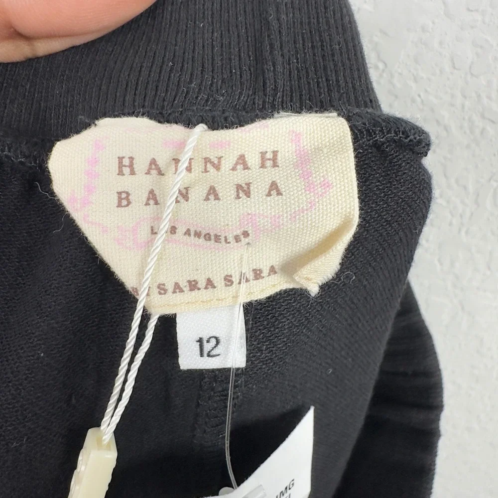 Hannah Banana Pants Girl 12 Black Colorful Stars Casual Whimsical Playful Jogger